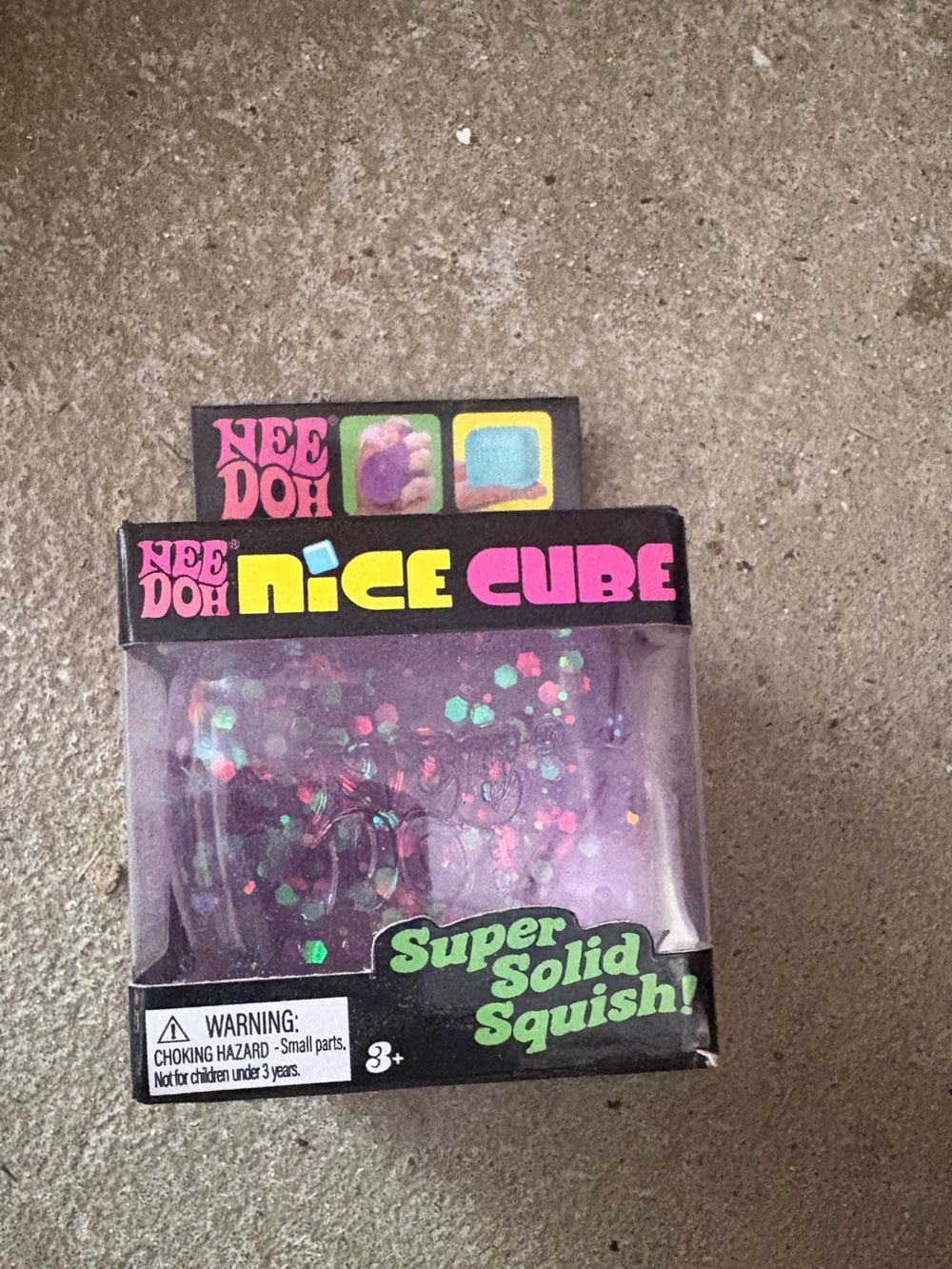Purple Glitter Cube Super Solid Squish